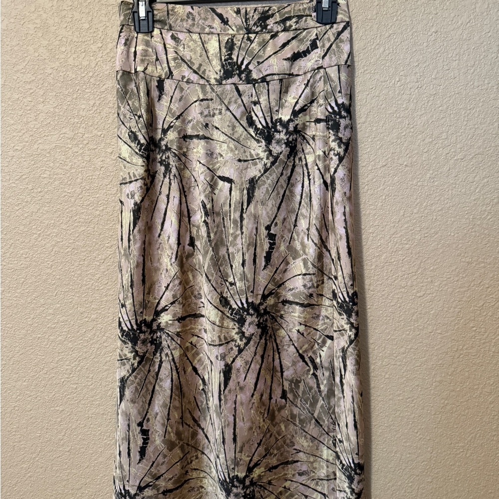 Free People Abstract Floral Pencil Skirt - Cream and Black